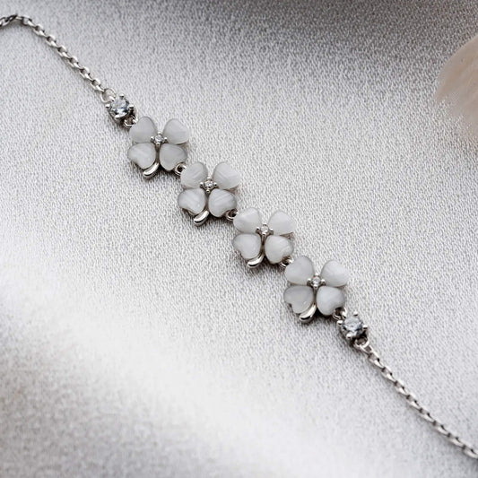 925 Sterling Silver 4 Clover Bracelet