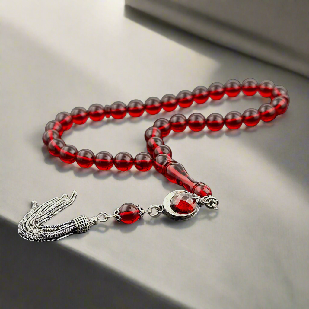 Kapsel geschnitten Feuer Bernstein Tasbih