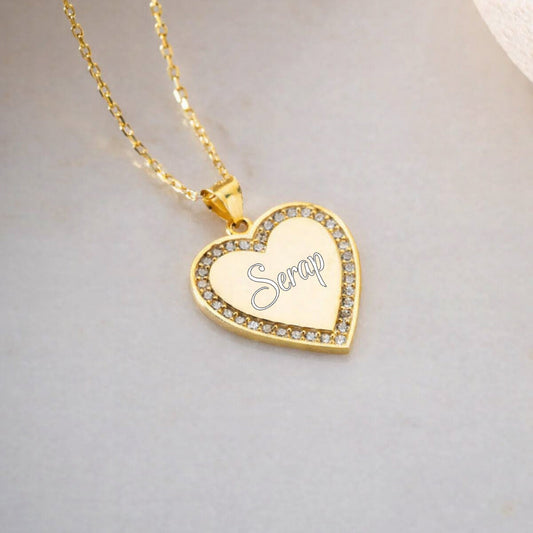 Kişiye Özel Kalpli İsimli Kolye