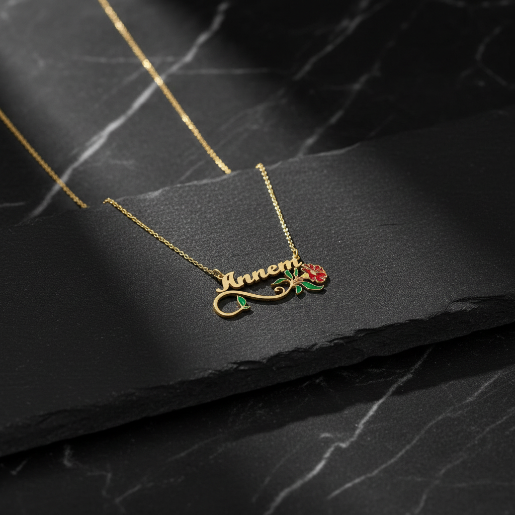 Mother’s Day Annem Written Floral Necklace