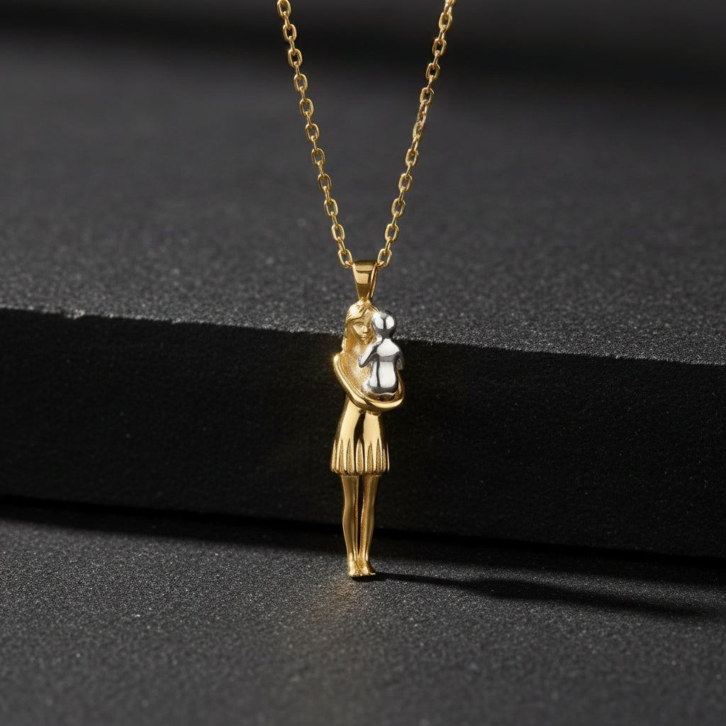 Collier Femme Maman Bébé Argent 925