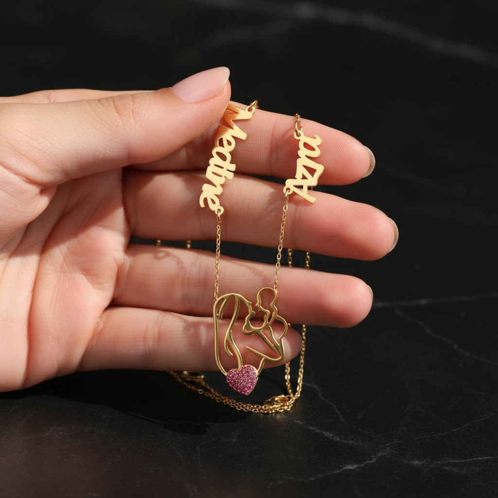 Mother’s Day Personalized Mother Baby Name Necklace