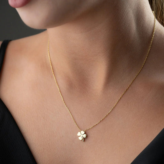 925 Silber Minimal Kleeblatt Halskette