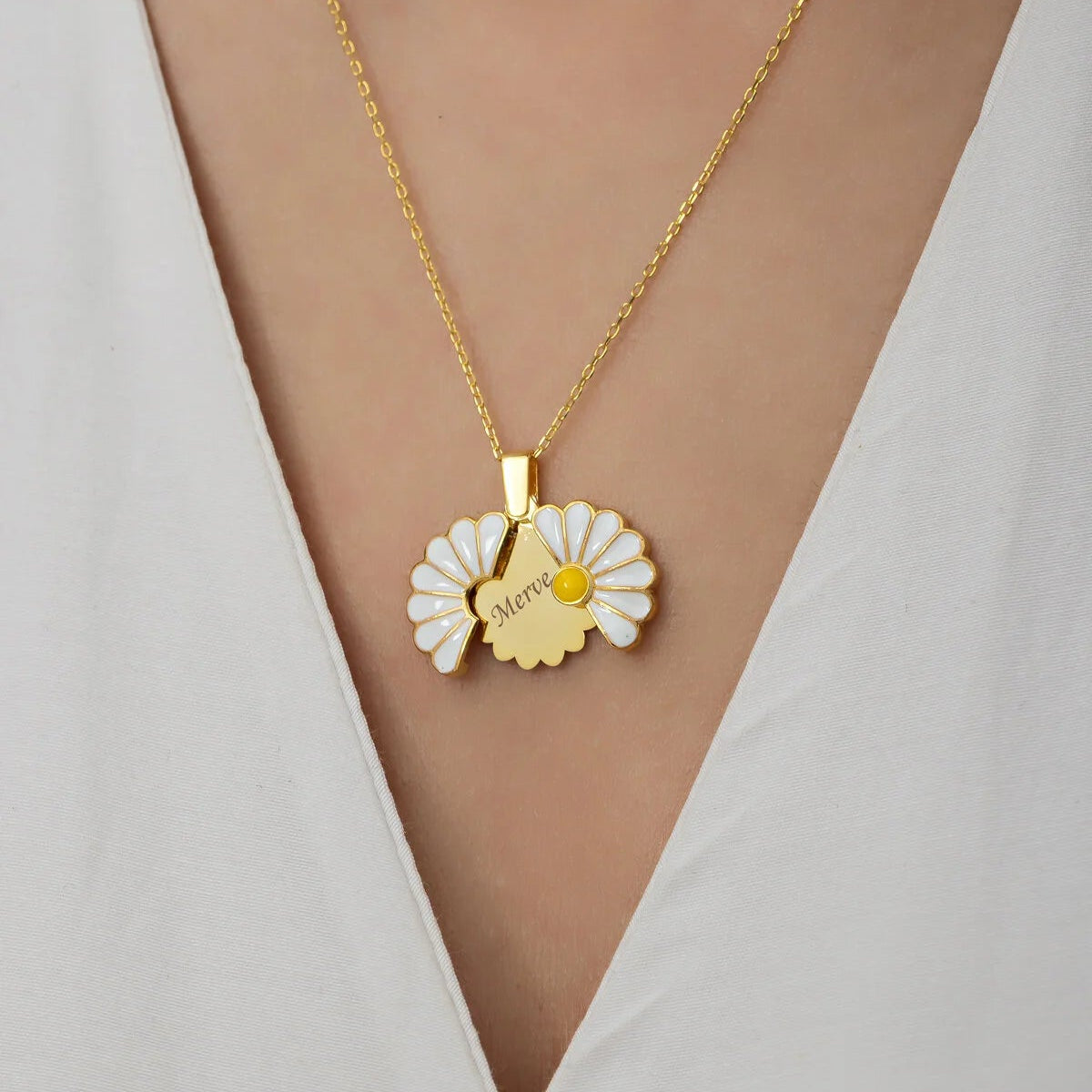 Collier Marguerite Prénom Personnalisé