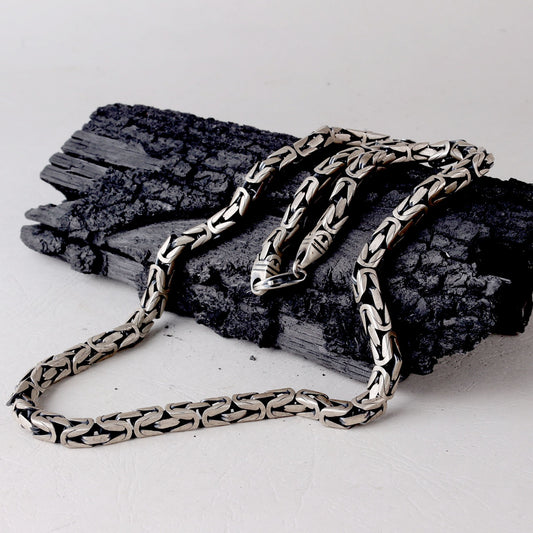 925 Ayar Gümüş Kral Zincir Kolye Bileklik Seti (5,8mm-55cm)