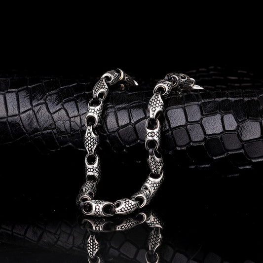 925 Ayar Gümüş Dark Scale Erkek Bileklik