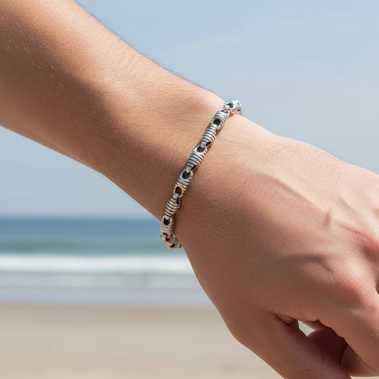 925 Ayar Gümüş "Iron Pulse" Erkek Bileklik