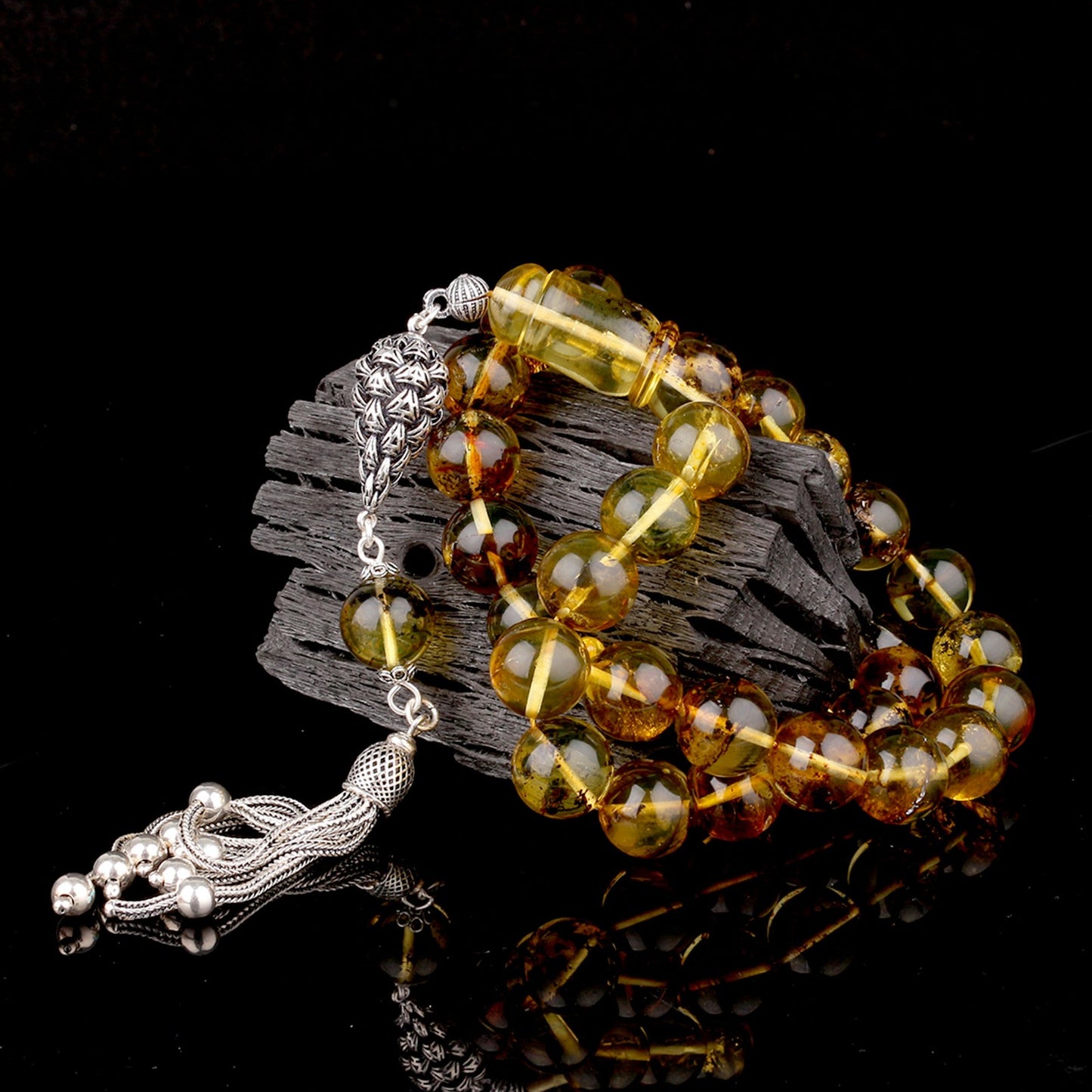 Fosil Damla Kehribar Tesbih Fizyon Model