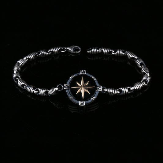 Bracelet Homme Boussole | Argent 925