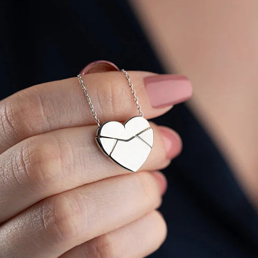 925er Silber Herz Namenskette (Silberfarben)