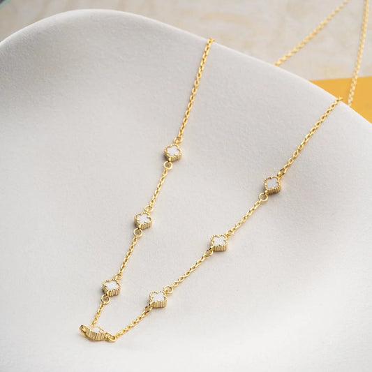 Pureclover 925 - White Clover Stone Necklace
