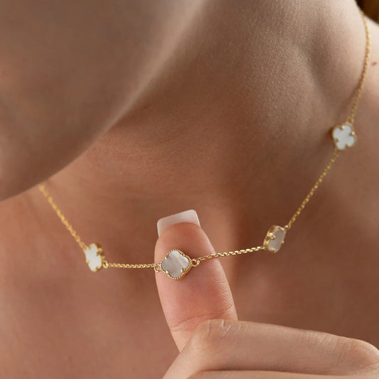 Pureclover 925 - White Clover Stone Necklace 1