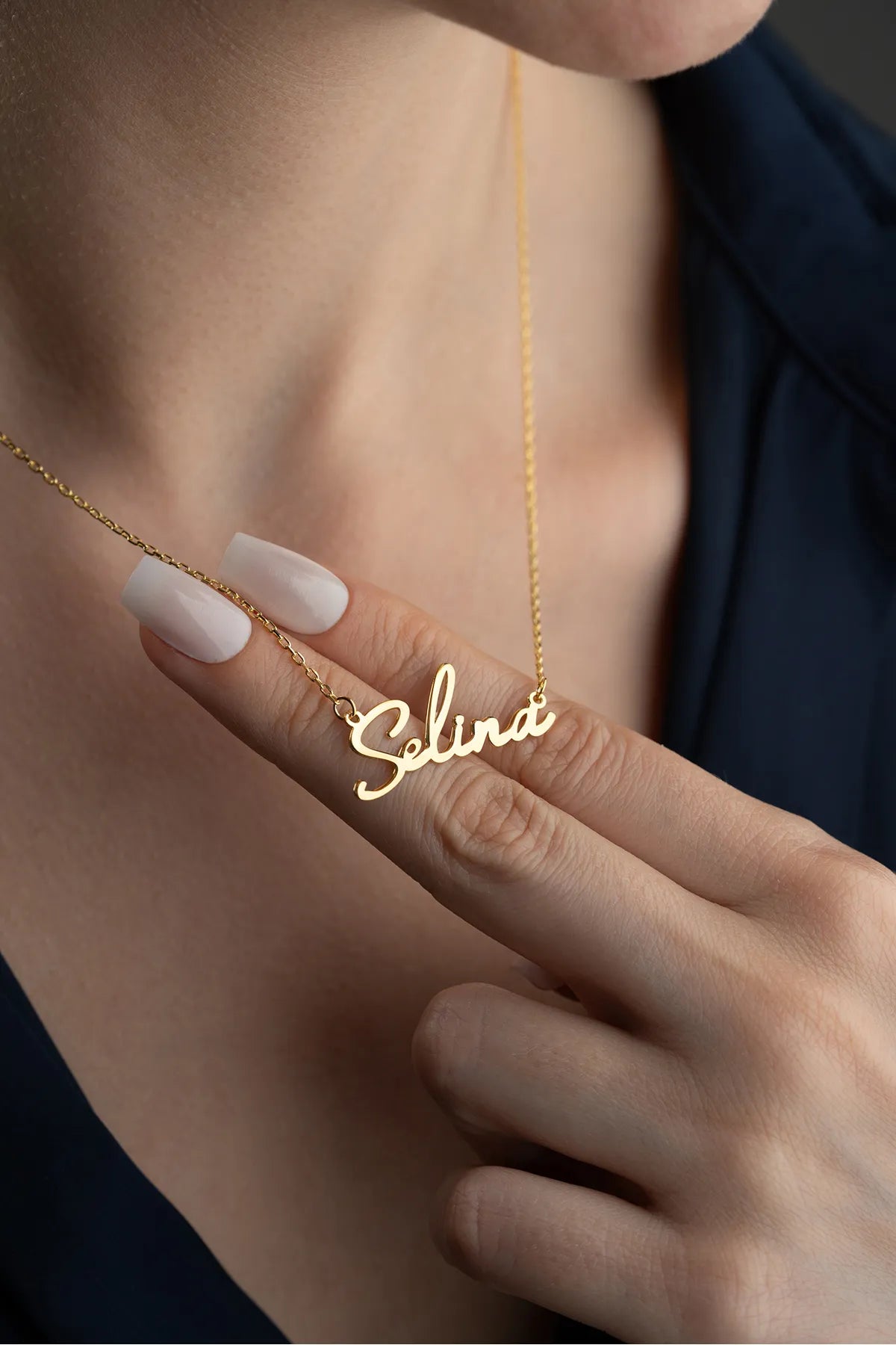 925 Sterling Silber Namenskette für Damen