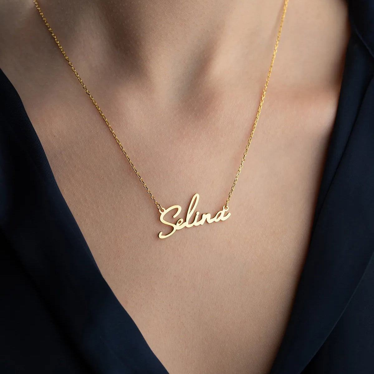 925 Sterling Silber Namenskette für Damen