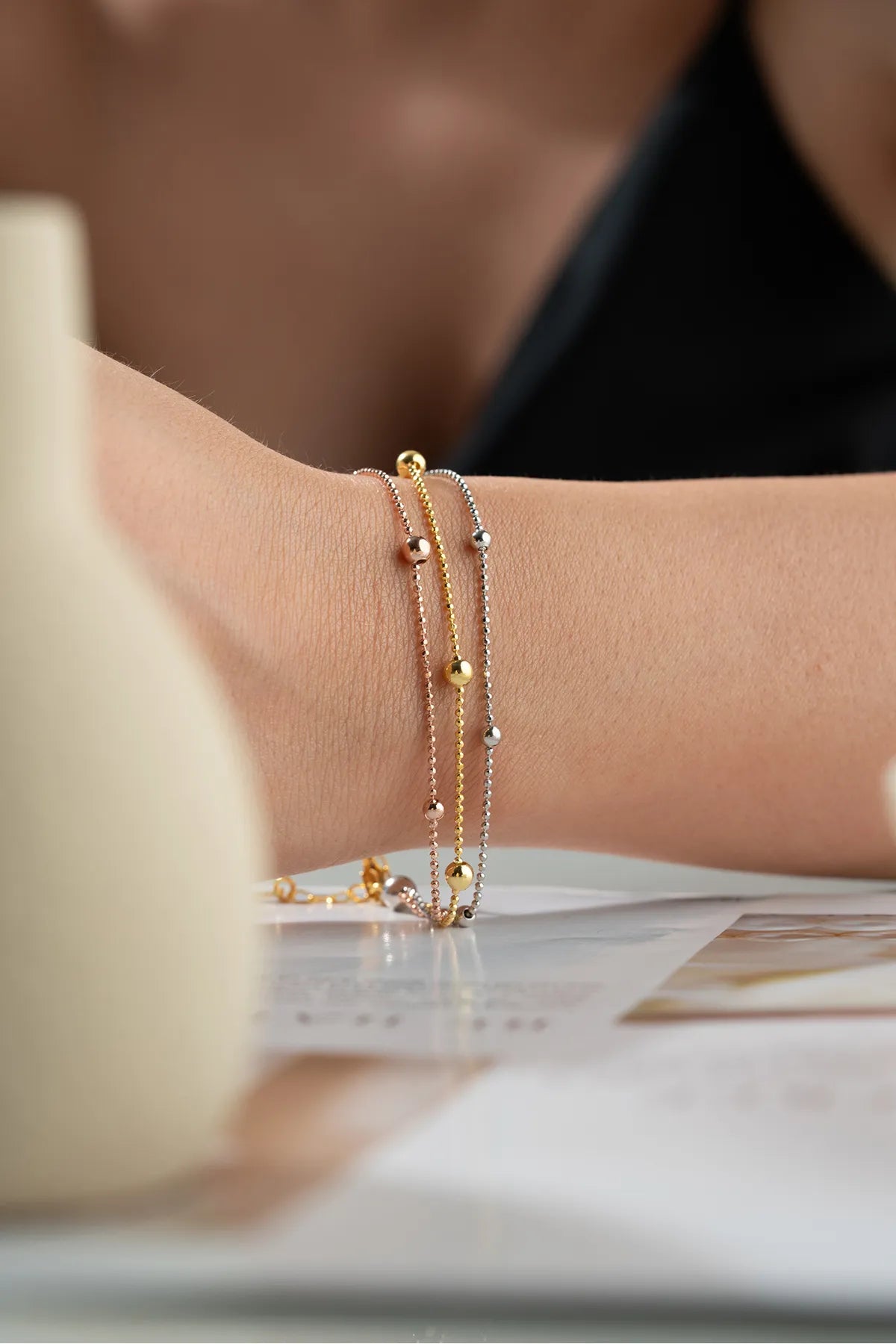 925 Sterling Silber Armband mit Dorika Kugeln
