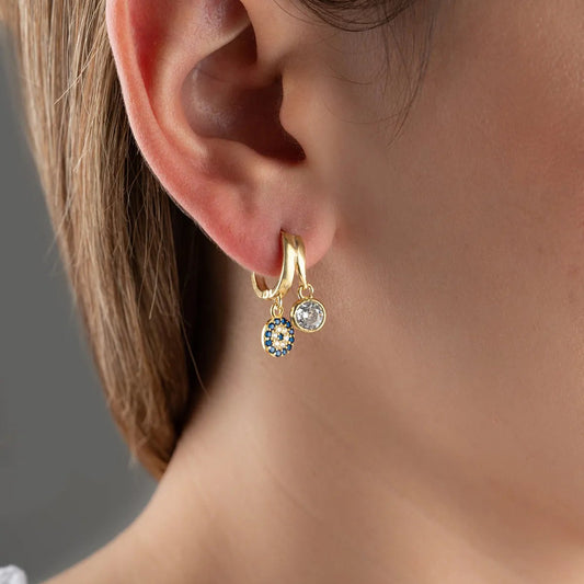 925 Sterling Silber Ohrstecker mit Nazar-Auge