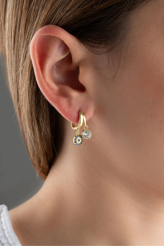 925 Sterling Silber Ohrstecker mit Nazar-Auge