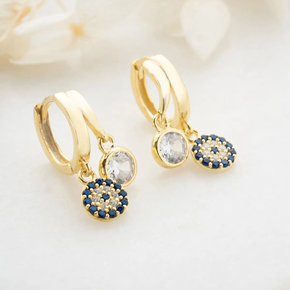 925 Sterling Silber Ohrstecker mit Nazar-Auge