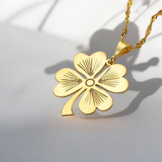 925 Sterling Silver Gold Clover Necklace