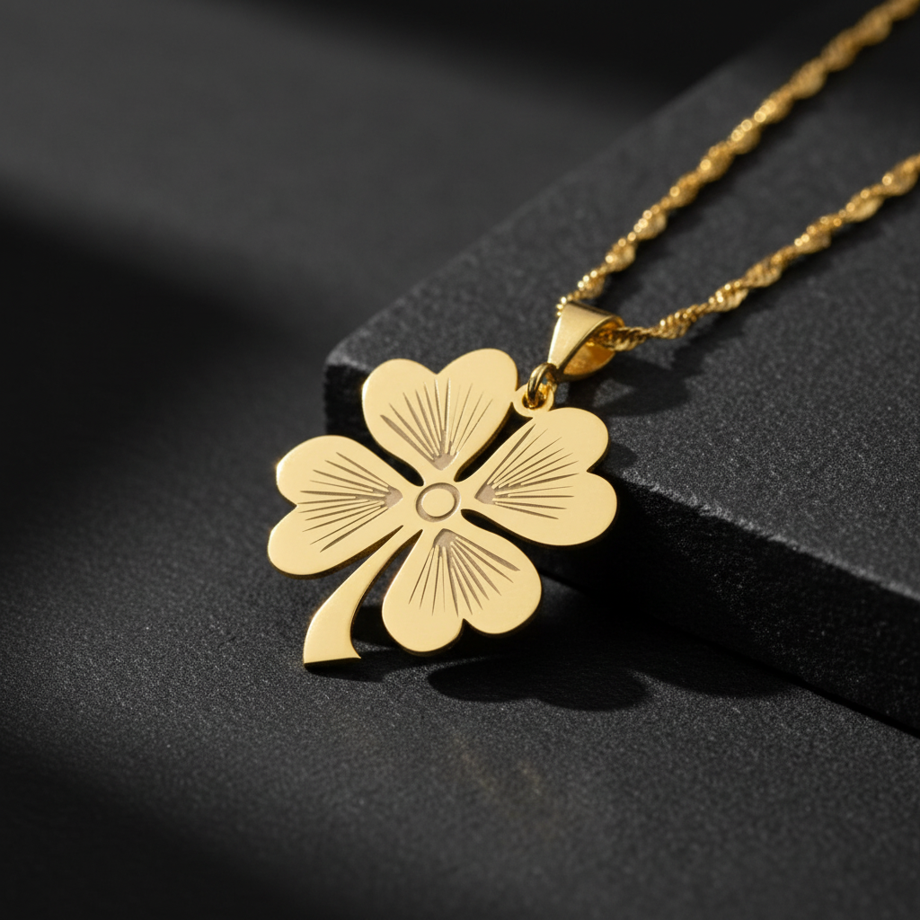 925 Sterling Silver Gold Clover Necklace