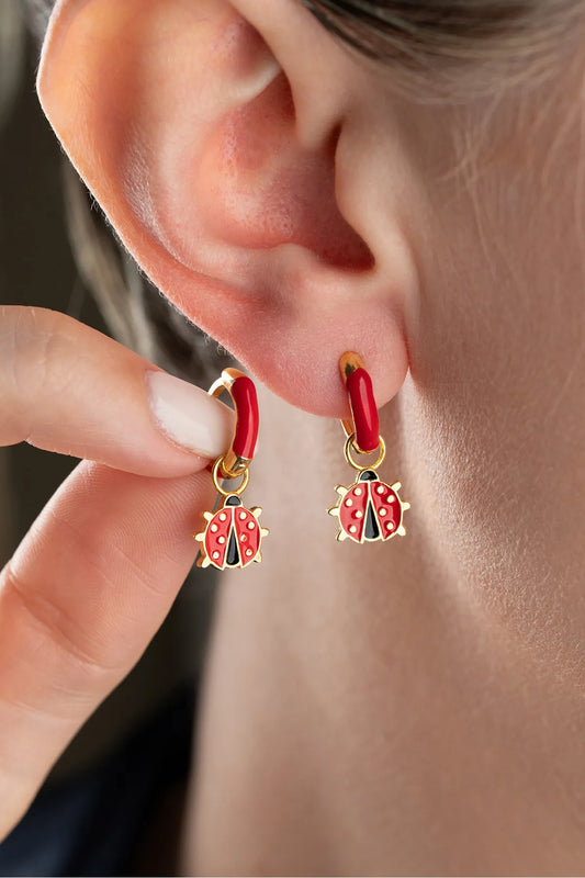 925 Ayar Gümüş Uğur Böcekli Çocuk Küpe