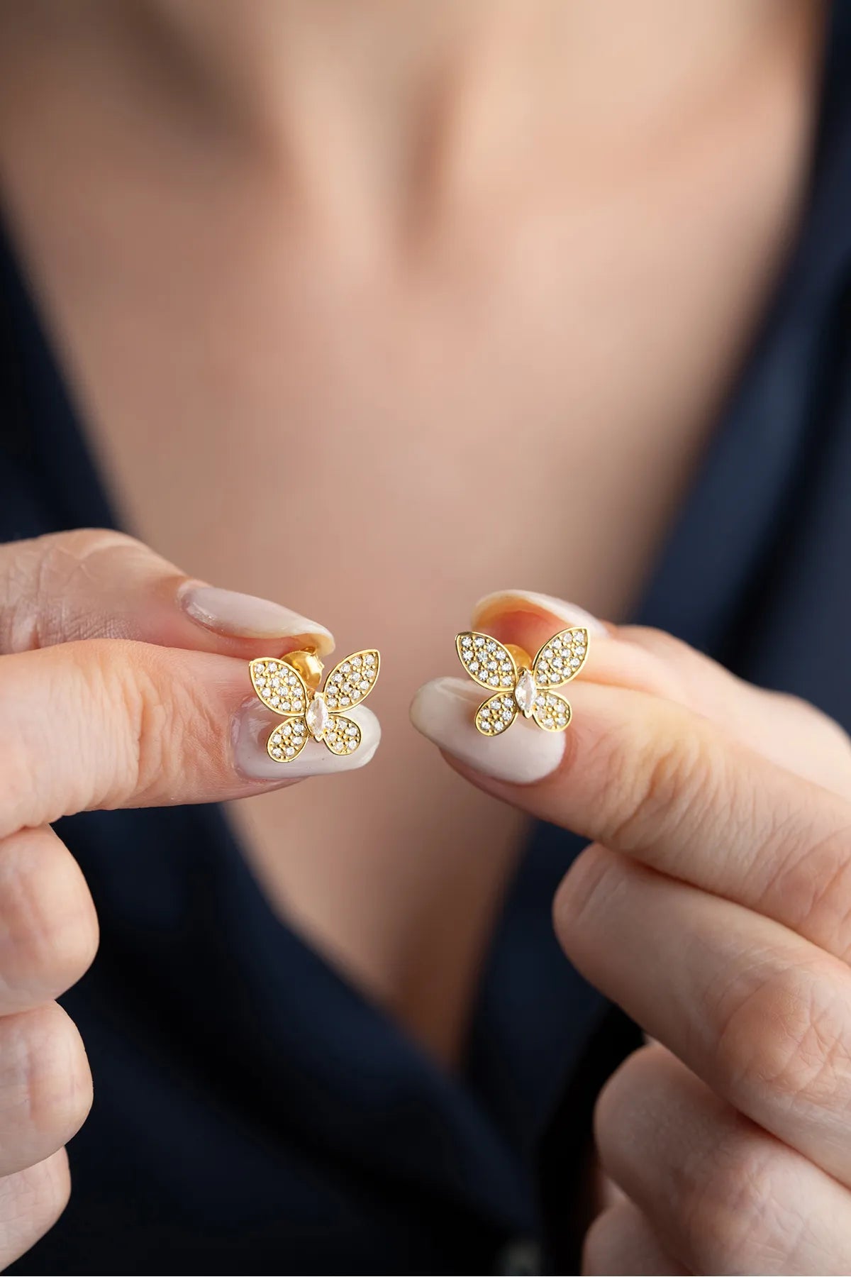 925 Ayar Gümüş Kelebek Küpe