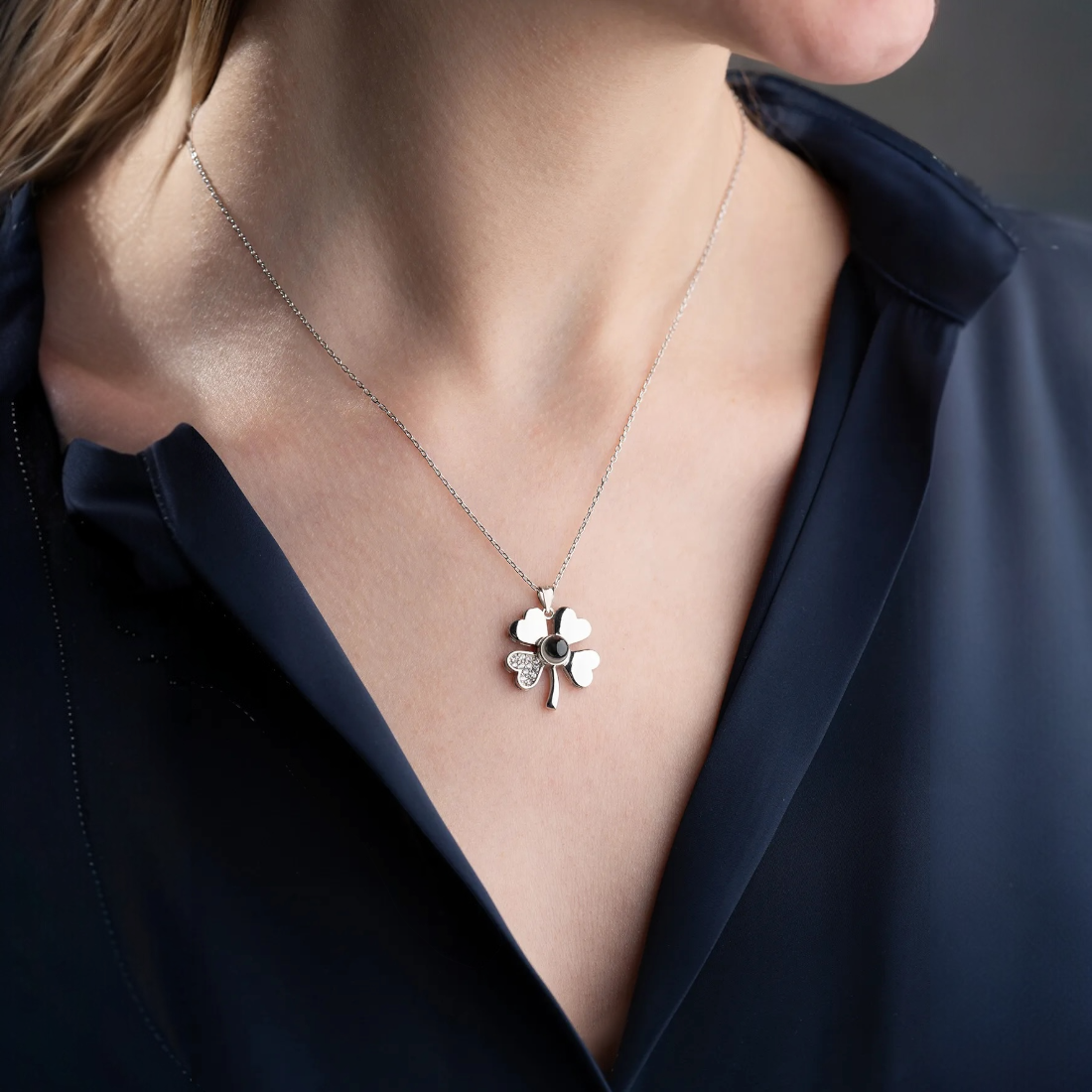 925 Sterling Silver 100 Language "I Love You" Yonca Necklace