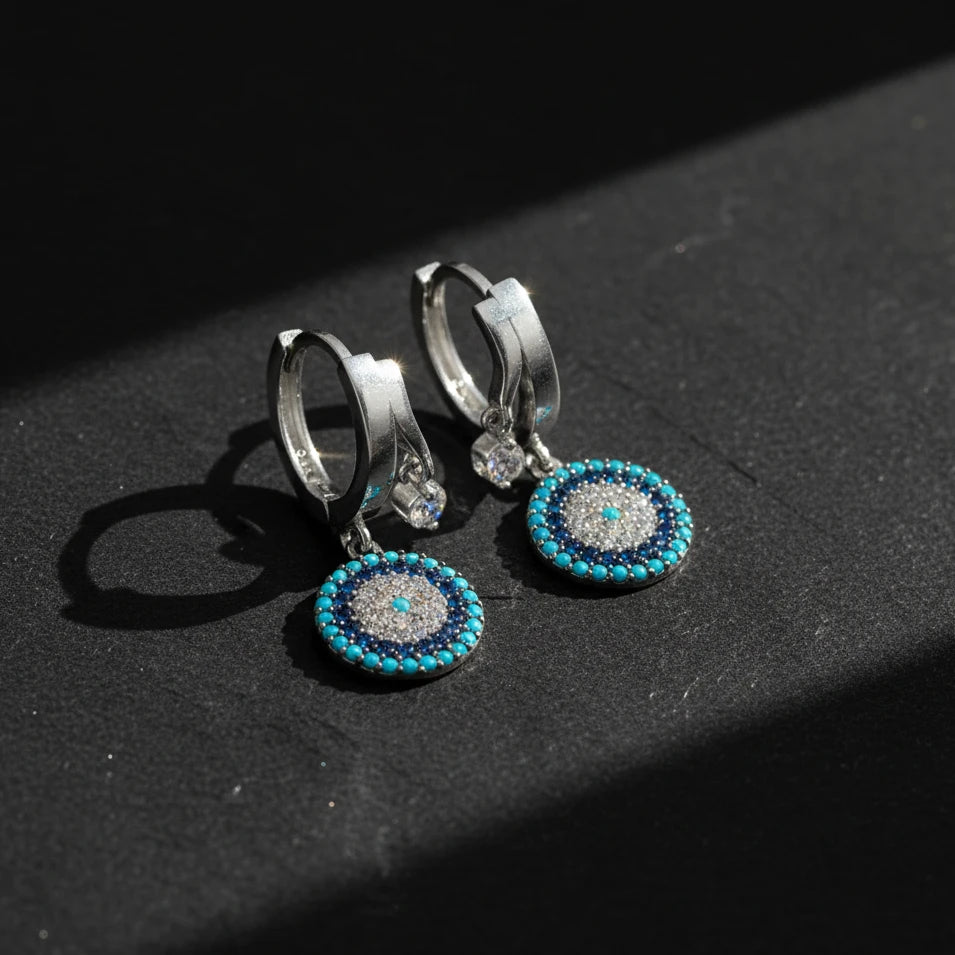 925 Sterling Silver Double Stone Earrings