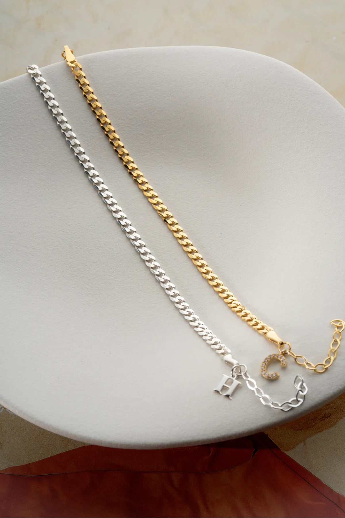 925 Ayar Gümüş Kişiye Özel Harfli Çift Bileklik