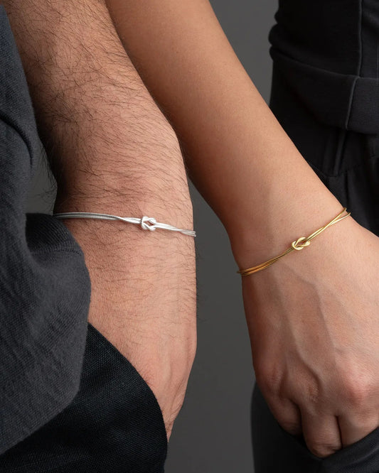 925 Bracelet à double nœud d'amour personnalisé en argent sterling en argent sterling