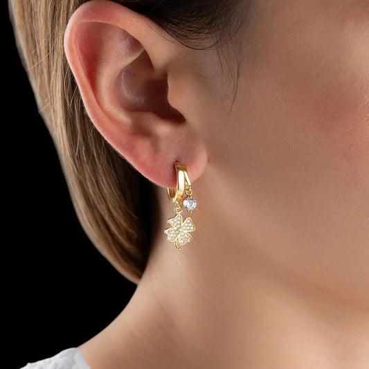 Yonca Küpe - 925 Ayar Gümüş