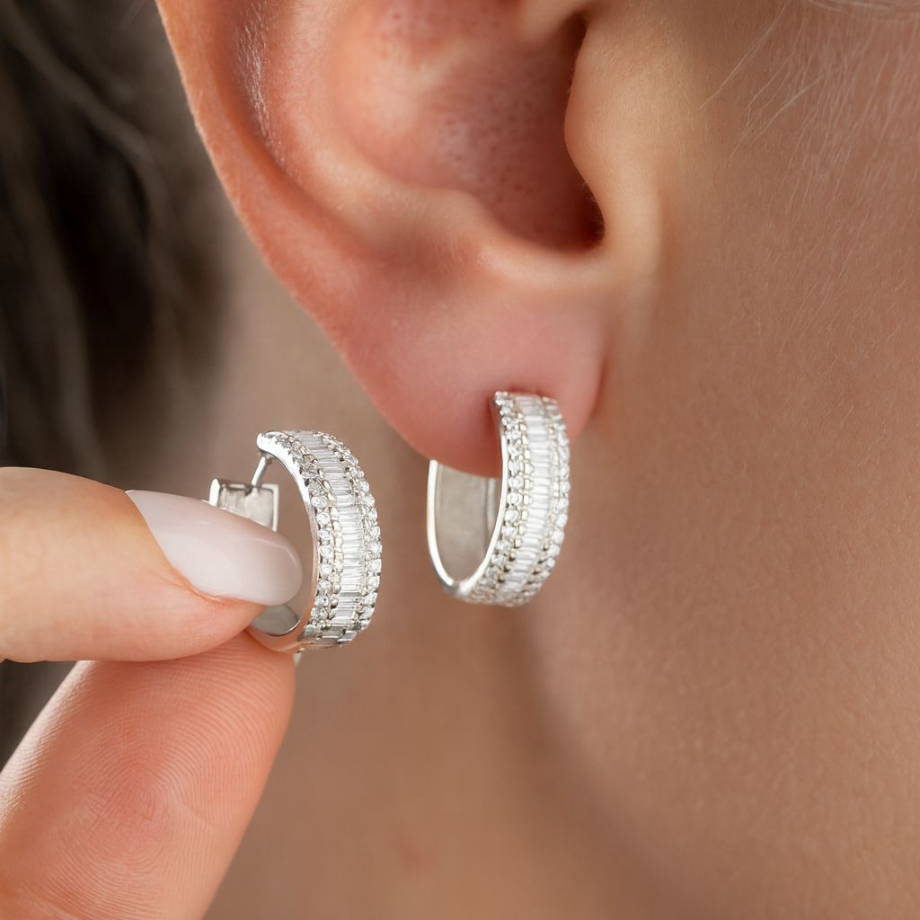 925er Silber Baget Ohrringe