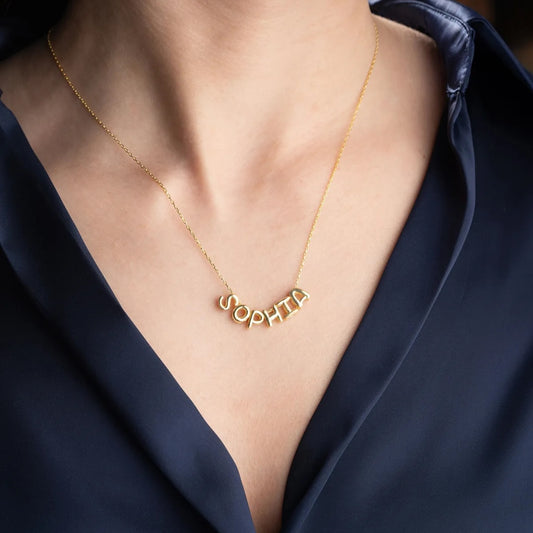 925er Silber Ballonbuchstaben Namenskette