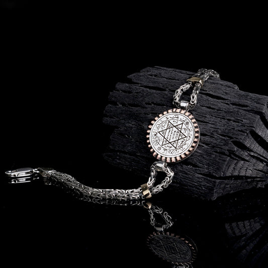 König Kette Siegel Solomon Silber Armband