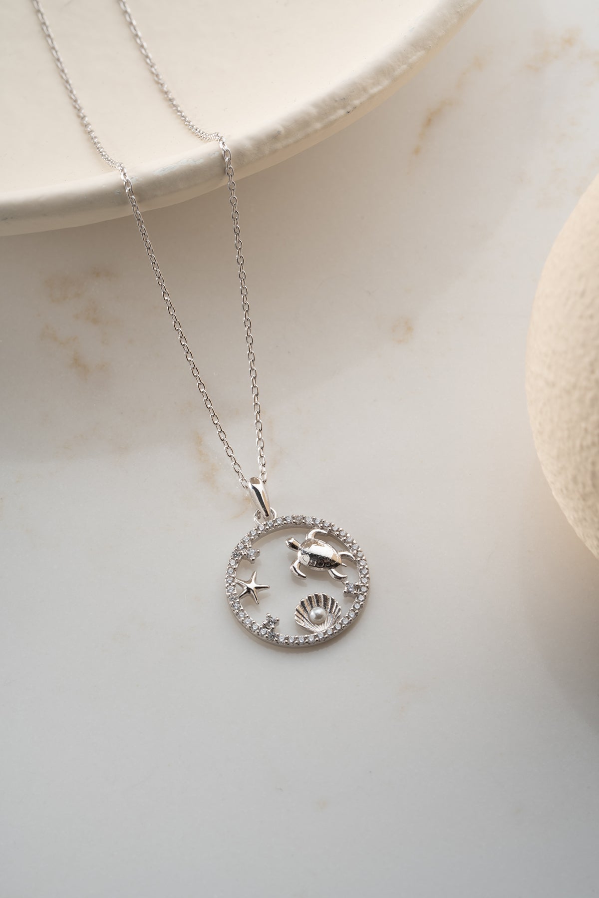 925 Sterling Silber Schildkröten Halskette