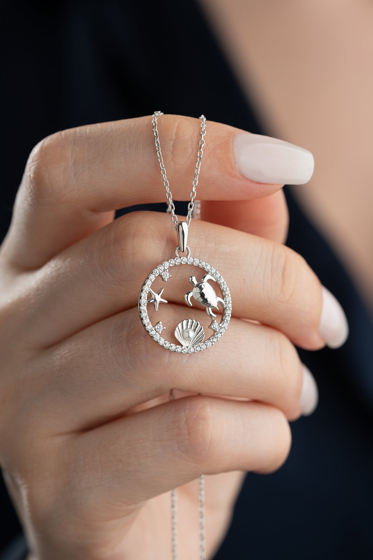 925 Sterling Silber Schildkröten Halskette
