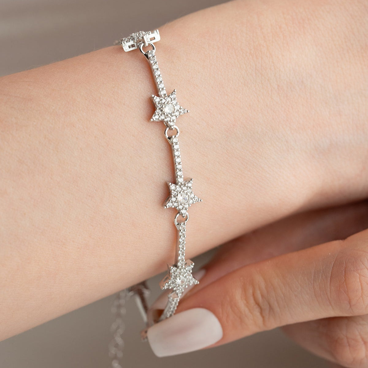 Stern Armband mit Steinen – 925 Silber