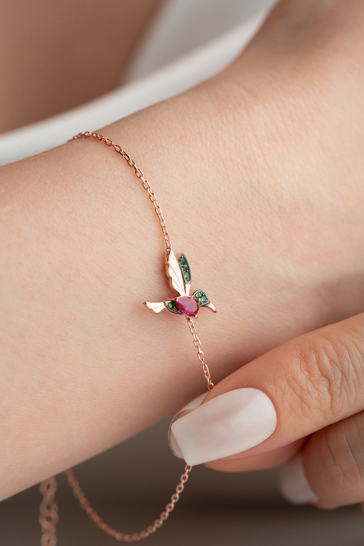 Arı Kuşu Bileklik – 925 Ayar Gümüş Rose