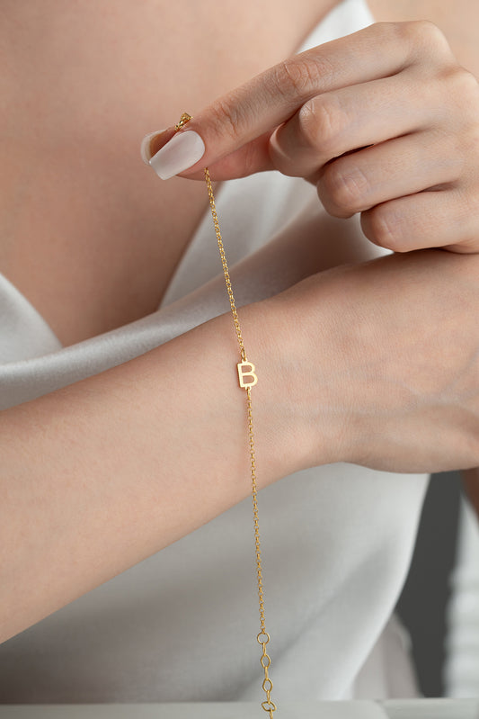 Armband mit Buchstabe – 925 Silber