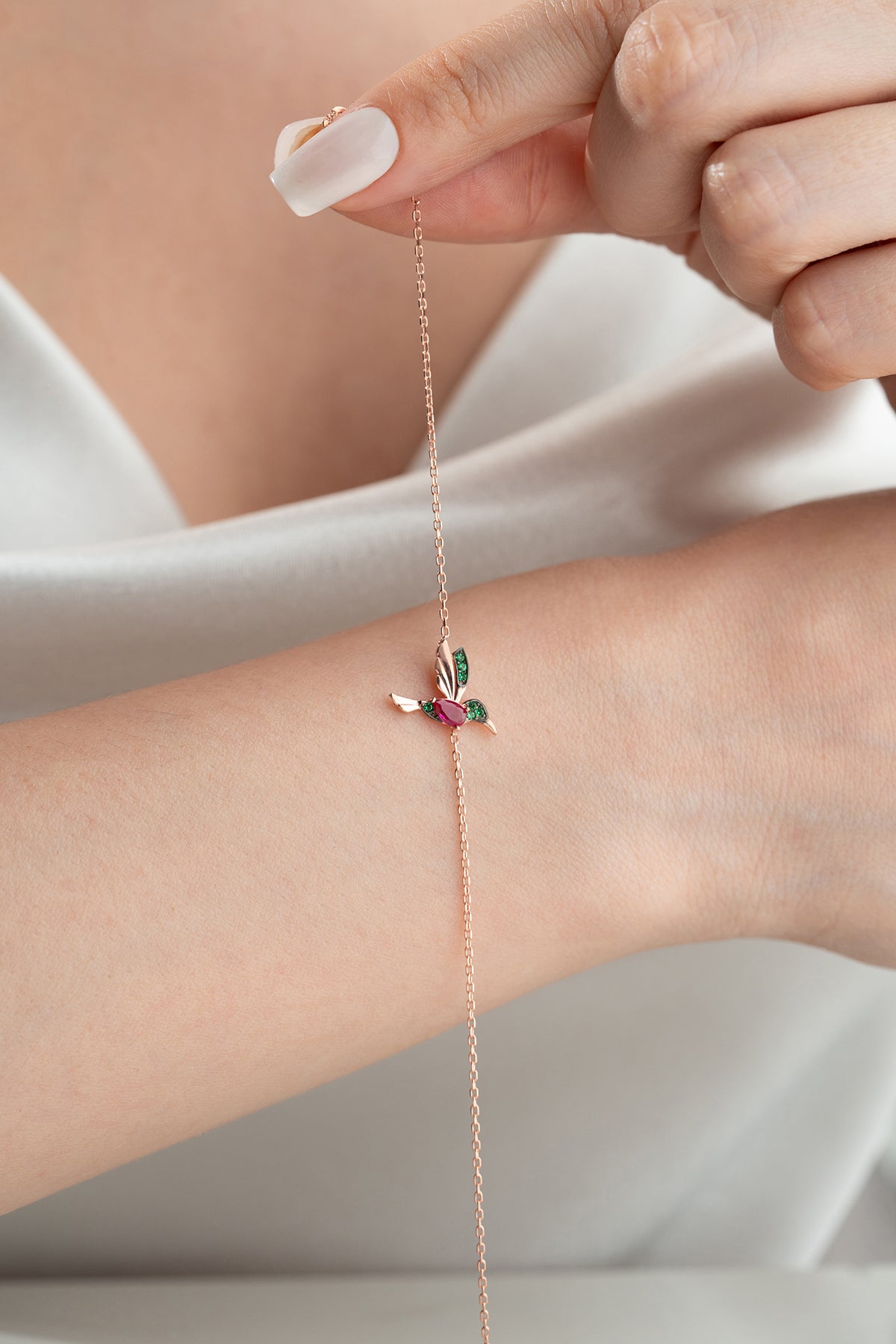 Arı Kuşu Bileklik – 925 Ayar Gümüş Rose