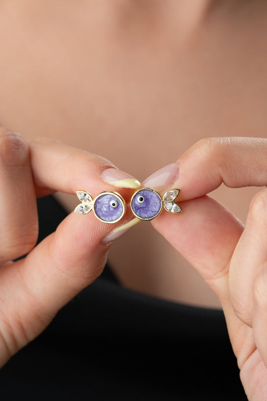 Marbliss Lila Ohrringe