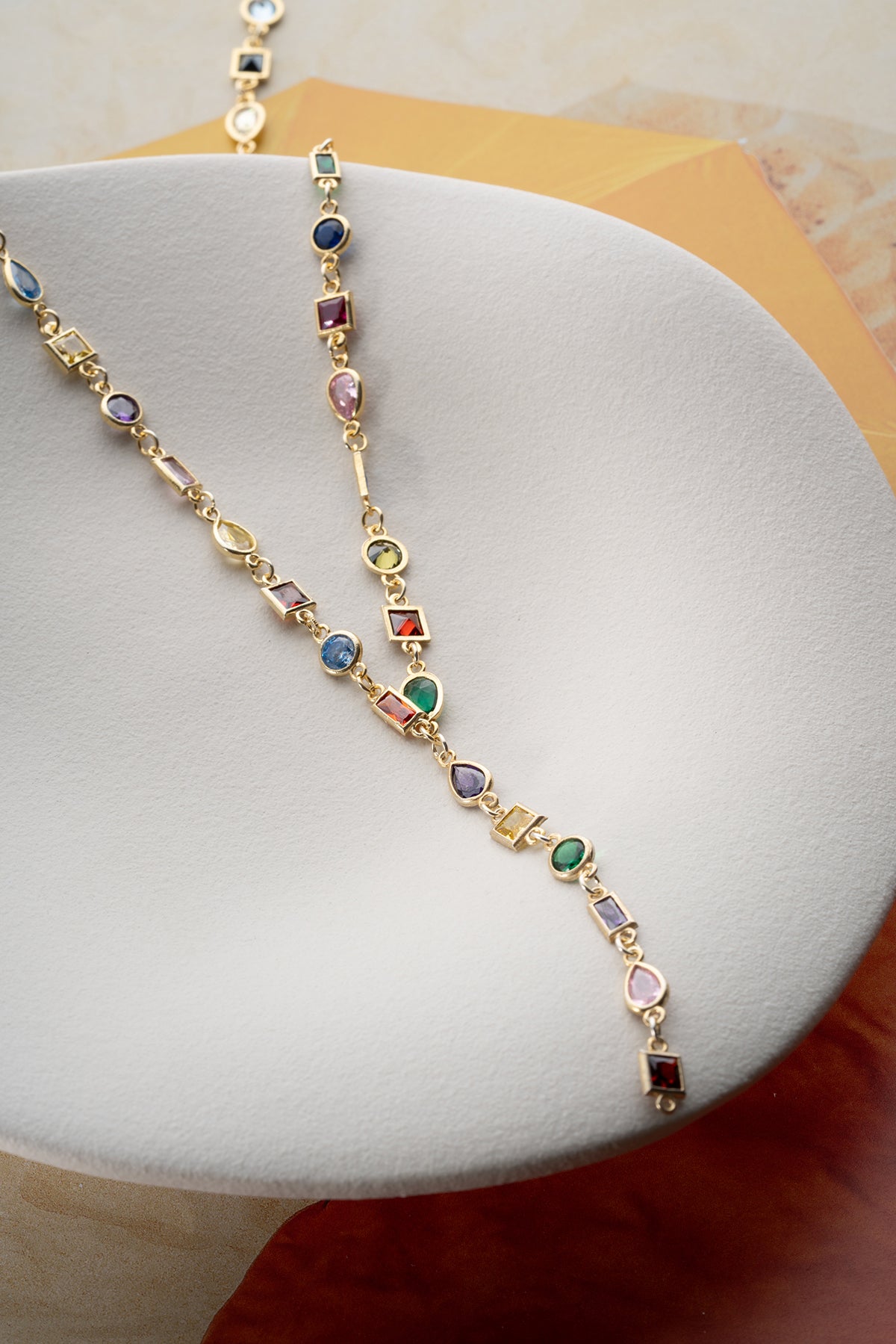 Y-Kette mit bunten Steinen – Serenay Kollektion, 925er Silber