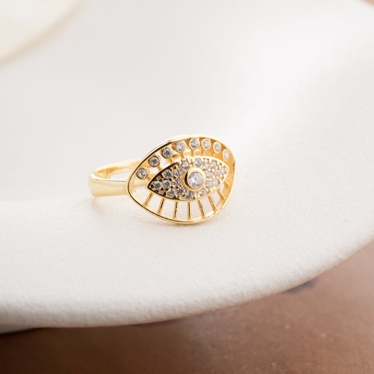 925 Silber Blue Aura Nazar Ring