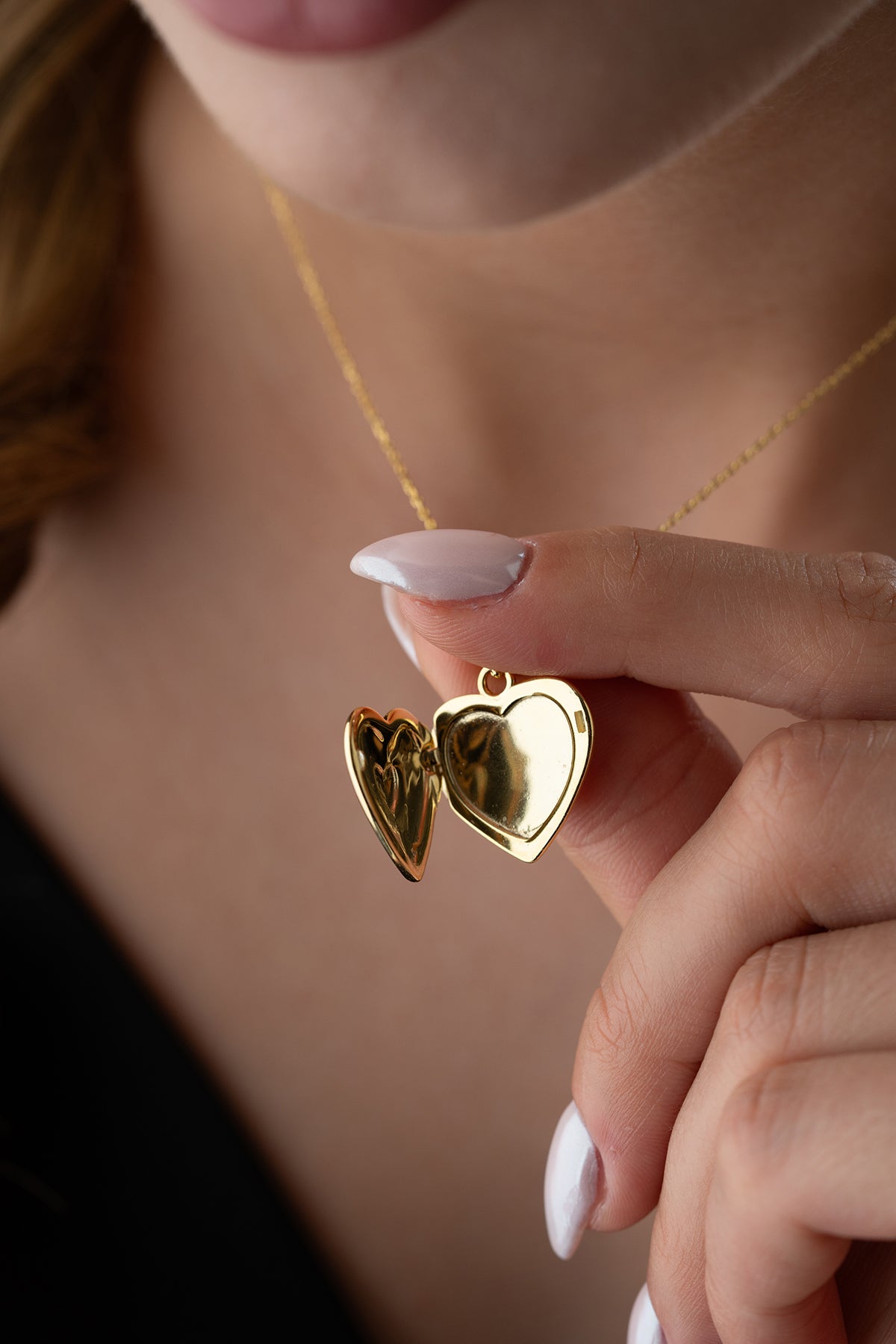 Golden Memory Herz Silber Medaillonkette
