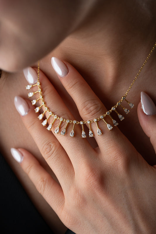 Aurelia Necklace - 925 Sterling Silver - Sparkling Graduate