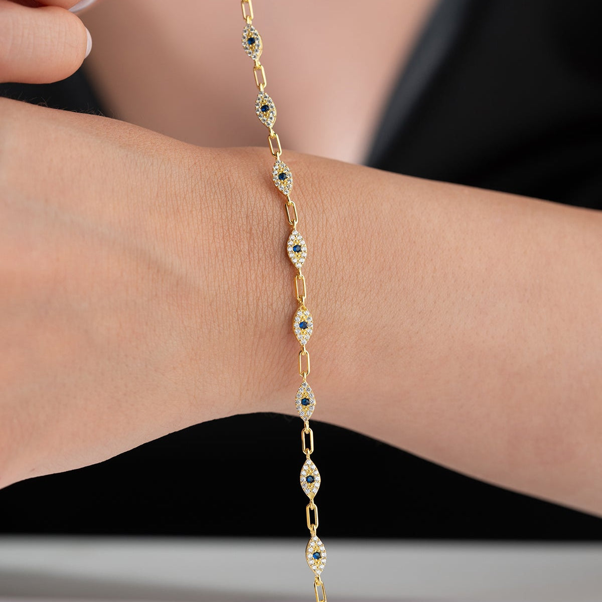 Blue Aura Nazar Bracelet - 925 Silver