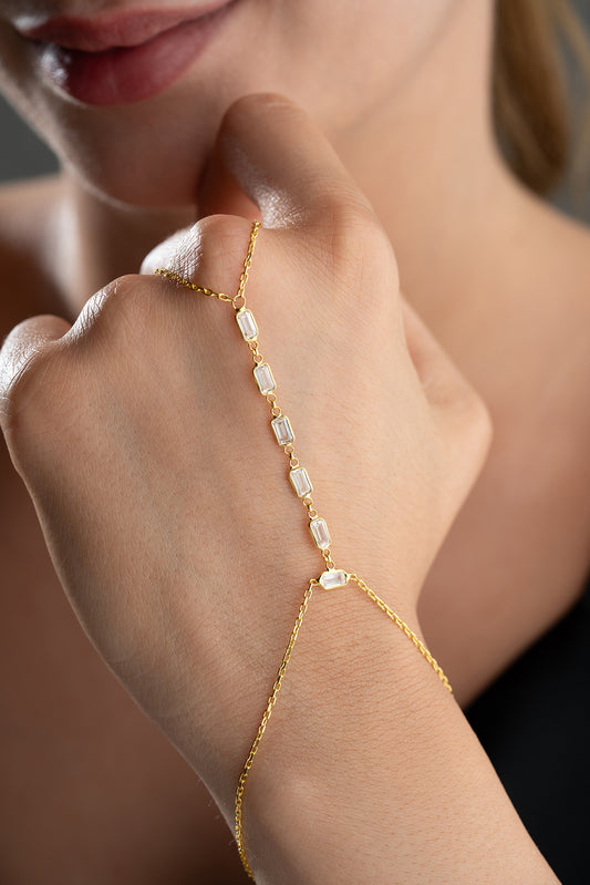 Handkette mit 925er Silber & Baget-Steinen – Şahmeran