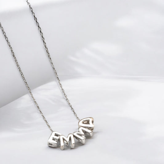 925er Silber Ballonbuchstaben Namenskette