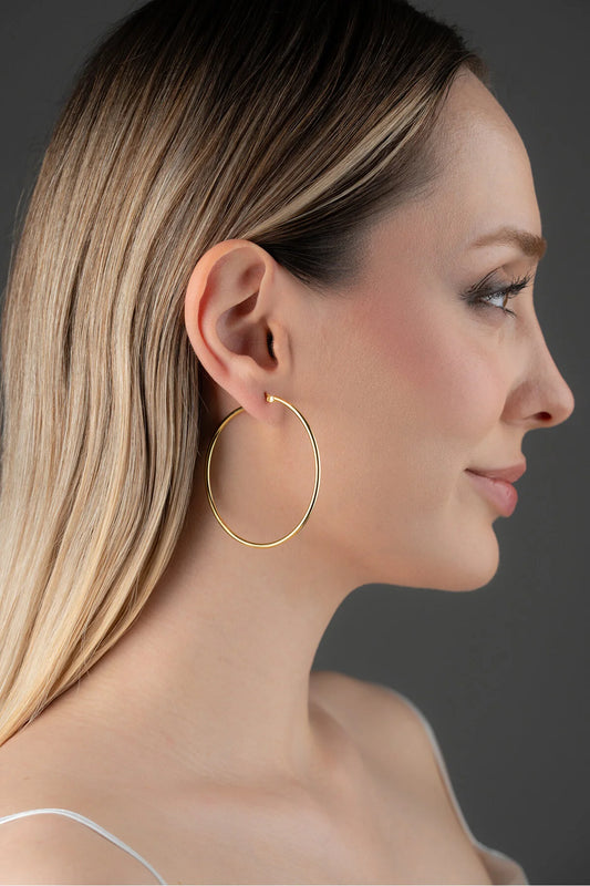 Large Hoop Earrings 55 mm 925 Sterling Silver