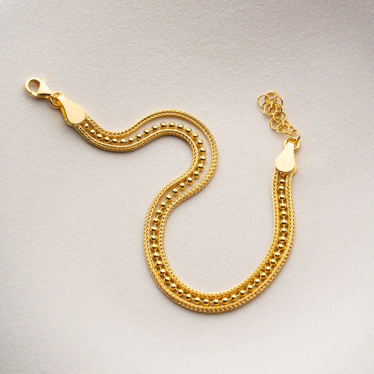 Feines Armband mit Perlendetails | 925 Silber Vergoldet